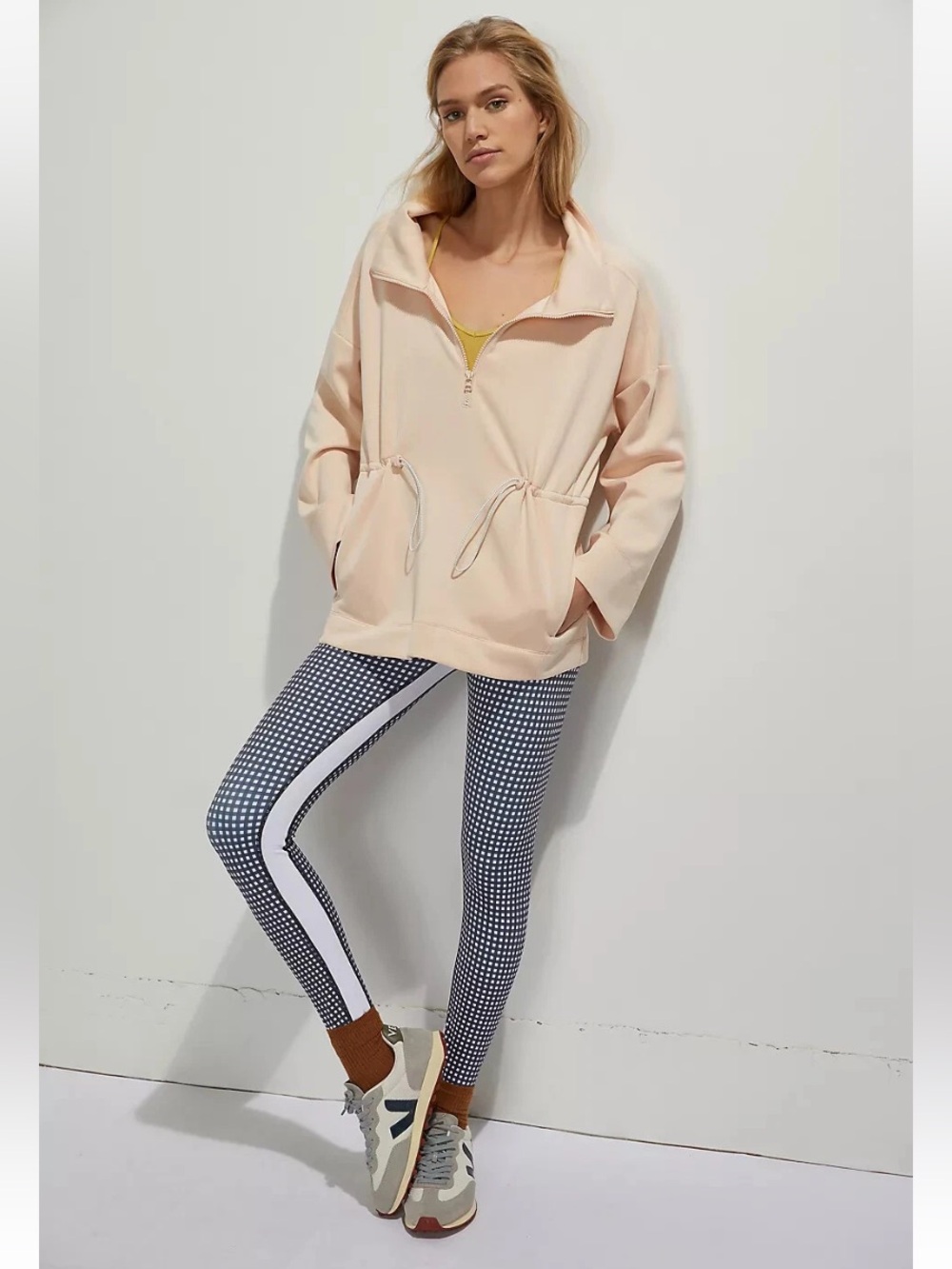 Anthropologie Saturday Sunday Freesia Quarter-Zip Pullover w/ drawstring waist